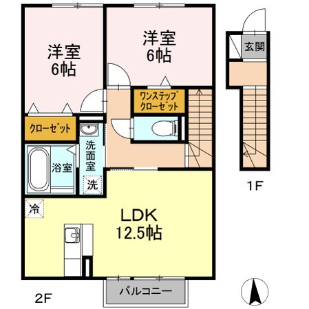 セジュール桜井　Ｂ棟の物件間取画像